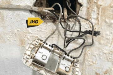 water-damaged electrical wiring